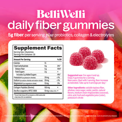 Watermelon 4-in-1 Fiber Gummies