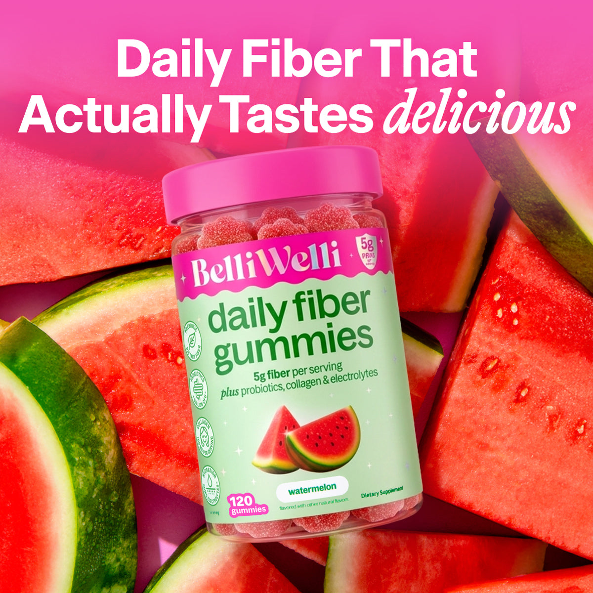 Watermelon 4-in-1 Fiber Gummies