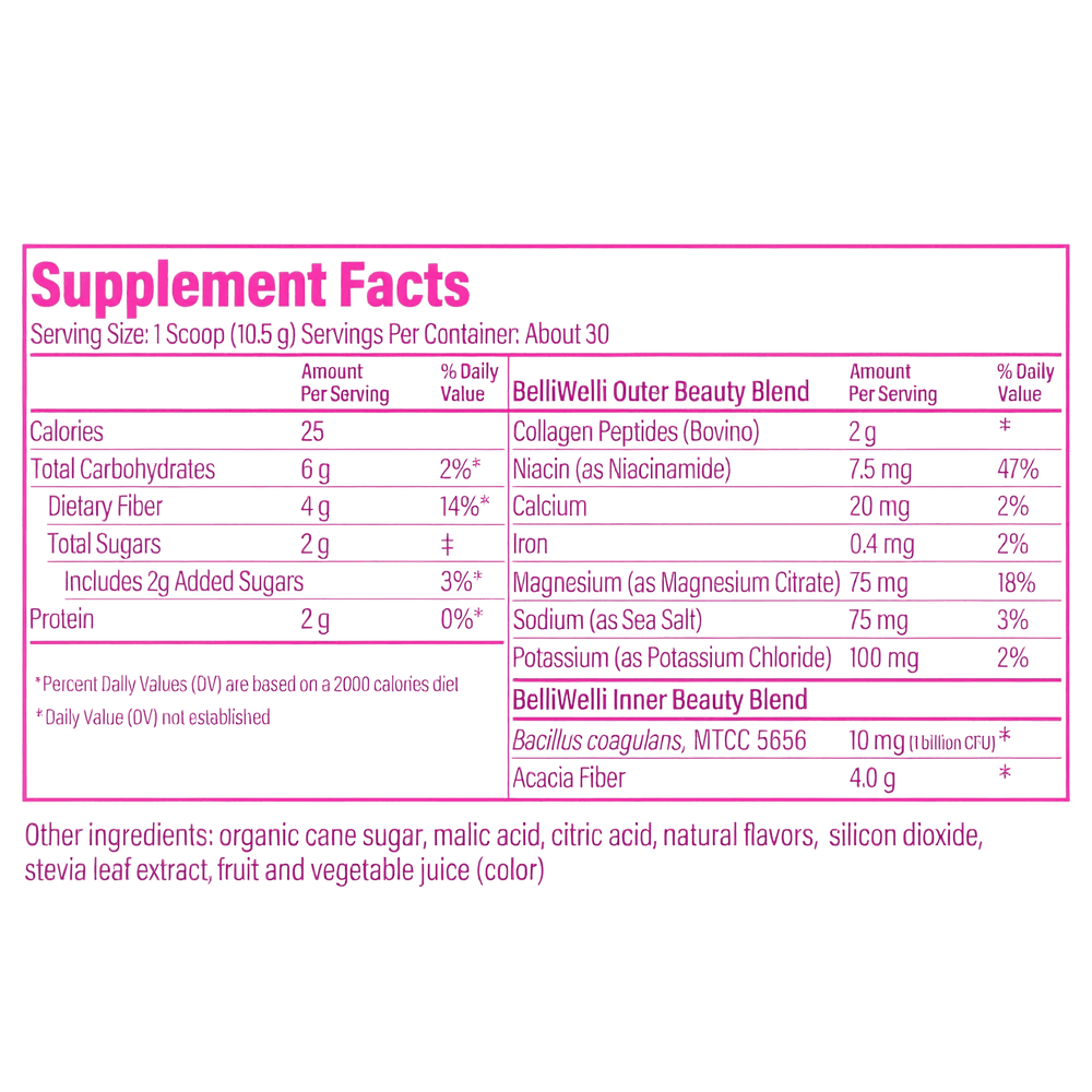 Cherry Limeade Fiber Powder nutrition facts